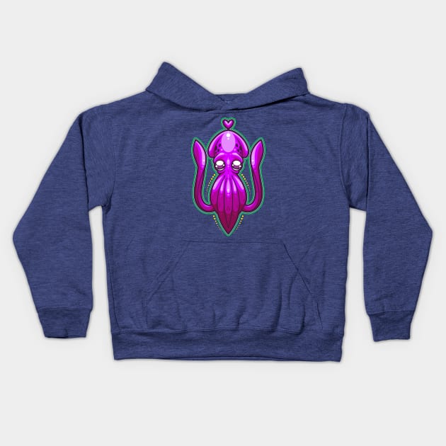 Squid Love Kids Hoodie by ArtisticDyslexia